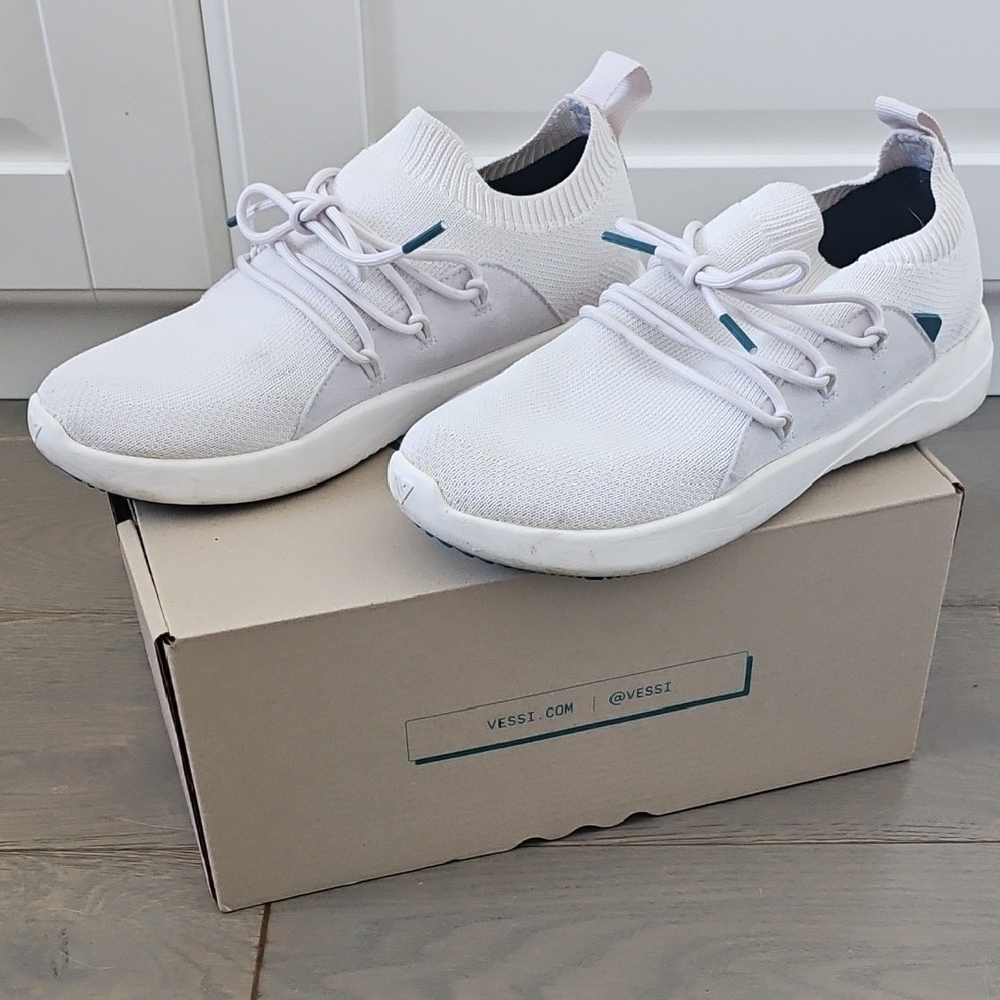 Vessi Birch White Knit Sneakers